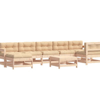 8-tlg. Garten-Lounge-Set mit Kissen Massivholz