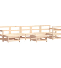 8-tlg. Garten-Lounge-Set mit Kissen Massivholz