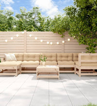 8-tlg. Garten-Lounge-Set mit Kissen Massivholz