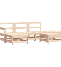 6-tlg. Garten-Lounge-Set mit Kissen Massivholz