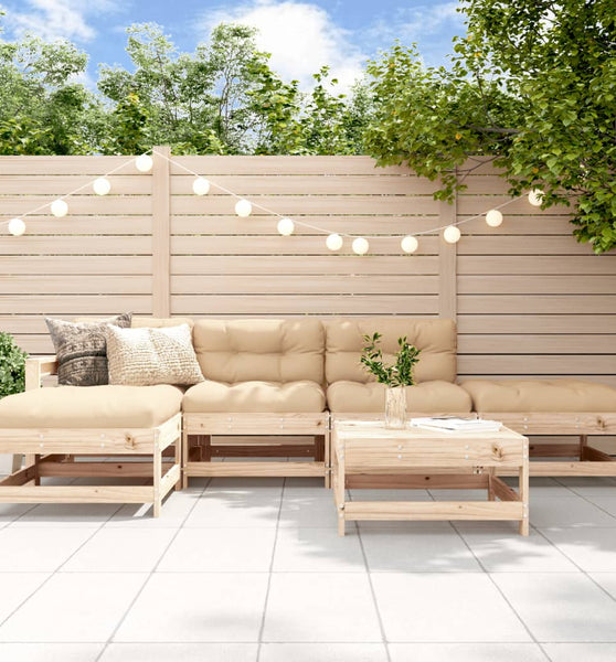 6-tlg. Garten-Lounge-Set mit Kissen Massivholz