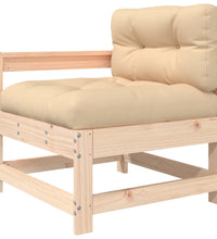 7-tlg. Garten-Lounge-Set mit Kissen Massivholz