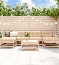 7-tlg. Garten-Lounge-Set mit Kissen Massivholz