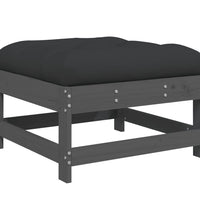 7-tlg. Garten-Lounge-Set mit Kissen Grau Massivholz