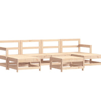 7-tlg. Garten-Lounge-Set mit Kissen Massivholz