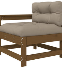 7-tlg. Garten-Lounge-Set mit Kissen Honigbraun Massivholz