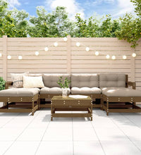 7-tlg. Garten-Lounge-Set mit Kissen Honigbraun Massivholz