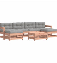 7-tlg. Garten-Lounge-Set mit Kissen Massivholz Douglasie