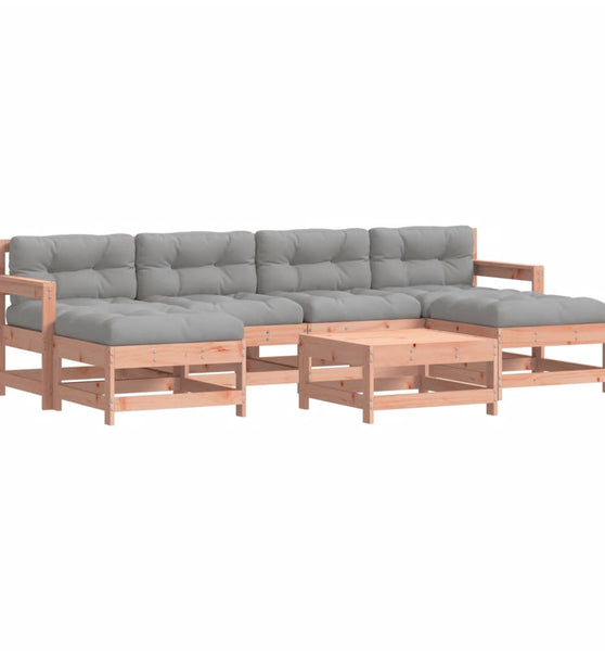 7-tlg. Garten-Lounge-Set mit Kissen Massivholz Douglasie