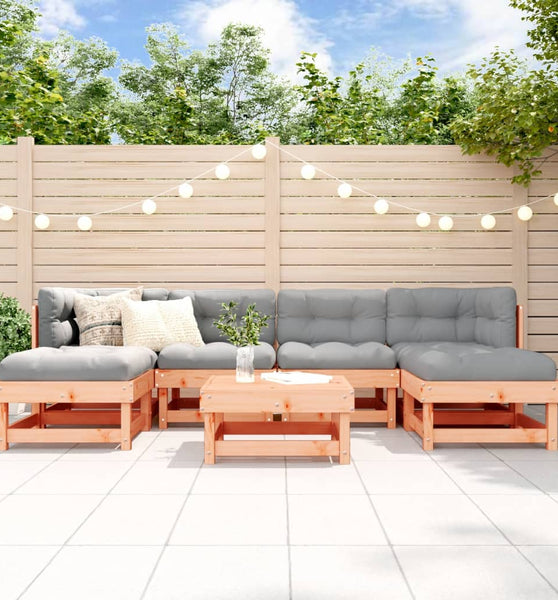 7-tlg. Garten-Lounge-Set mit Kissen Massivholz Douglasie
