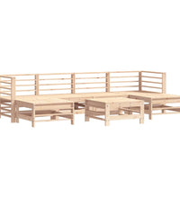 7-tlg. Garten-Lounge-Set mit Kissen Massivholz