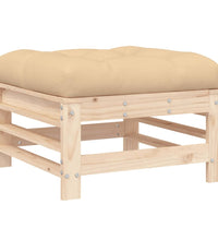 7-tlg. Garten-Lounge-Set mit Kissen Massivholz