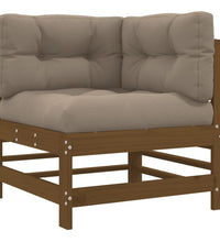 7-tlg. Garten-Lounge-Set mit Kissen Honigbraun Massivholz