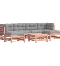 7-tlg. Garten-Lounge-Set mit Kissen Massivholz Douglasie
