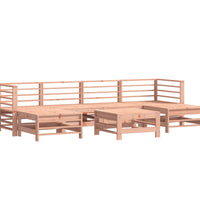 7-tlg. Garten-Lounge-Set mit Kissen Massivholz Douglasie
