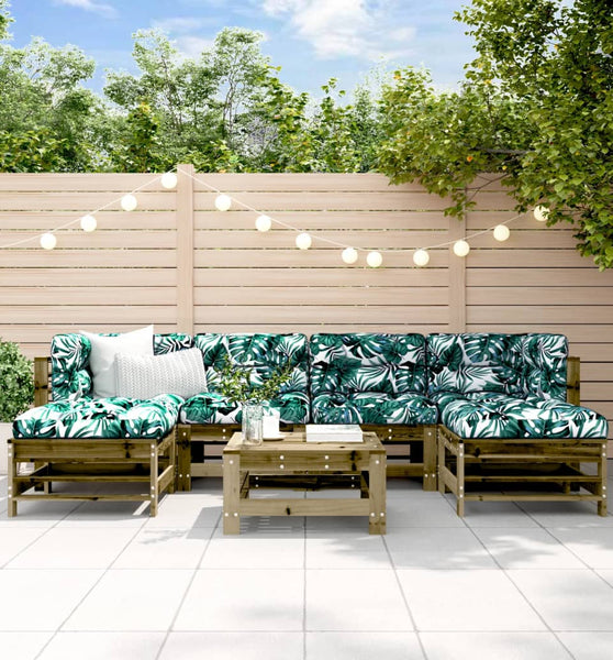 7-tlg. Garten-Lounge-Set mit Kissen Imprägniertes Kiefernholz