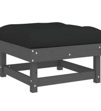 7-tlg. Garten-Lounge-Set mit Kissen Grau Massivholz