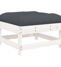 7-tlg. Garten-Lounge-Set mit Kissen Weiß Massivholz