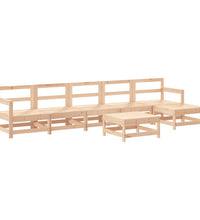 7-tlg. Garten-Lounge-Set mit Kissen Massivholz