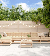 7-tlg. Garten-Lounge-Set mit Kissen Massivholz