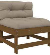 7-tlg. Garten-Lounge-Set mit Kissen Honigbraun Massivholz