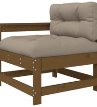 7-tlg. Garten-Lounge-Set mit Kissen Honigbraun Massivholz