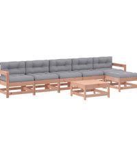 7-tlg. Garten-Lounge-Set mit Kissen Massivholz Douglasie