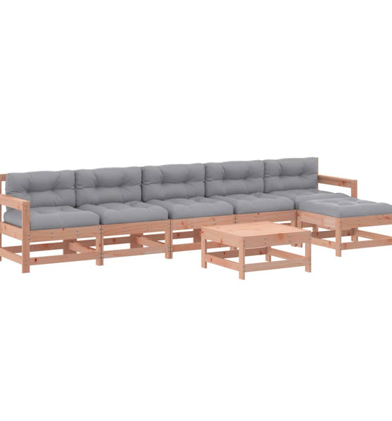 7-tlg. Garten-Lounge-Set mit Kissen Massivholz Douglasie