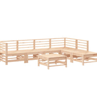 7-tlg. Garten-Lounge-Set mit Kissen Massivholz