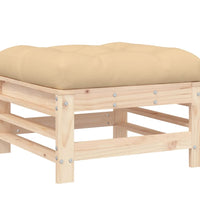 7-tlg. Garten-Lounge-Set mit Kissen Massivholz