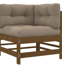 7-tlg. Garten-Lounge-Set mit Kissen Honigbraun Massivholz