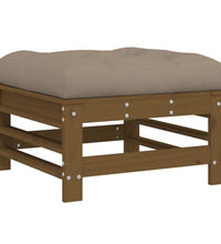 7-tlg. Garten-Lounge-Set mit Kissen Honigbraun Massivholz