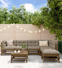 7-tlg. Garten-Lounge-Set mit Kissen Honigbraun Massivholz