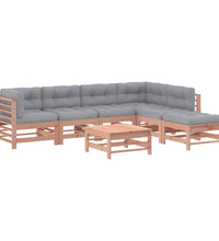 7-tlg. Garten-Lounge-Set mit Kissen Massivholz Douglasie