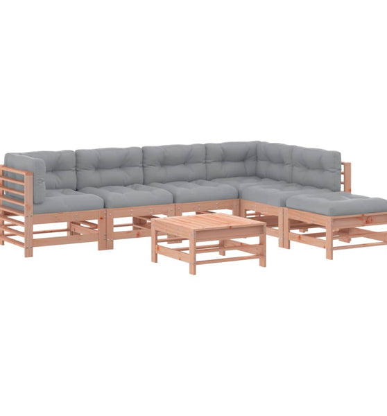 7-tlg. Garten-Lounge-Set mit Kissen Massivholz Douglasie