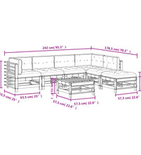 7-tlg. Garten-Lounge-Set mit Kissen Imprägniertes Kiefernholz
