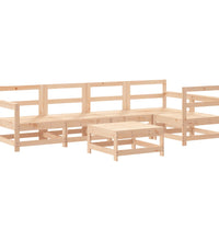 6-tlg. Garten-Lounge-Set mit Kissen Massivholz