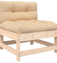 6-tlg. Garten-Lounge-Set mit Kissen Massivholz