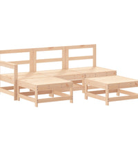 5-tlg. Garten-Lounge-Set mit Kissen Massivholz