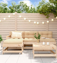 5-tlg. Garten-Lounge-Set mit Kissen Massivholz