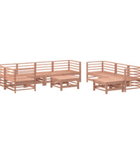 10-tlg. Garten-Lounge-Set mit Kissen Massivholz Douglasie