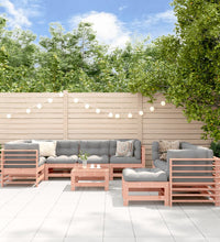 10-tlg. Garten-Lounge-Set mit Kissen Massivholz Douglasie