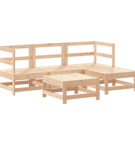 5-tlg. Garten-Lounge-Set Massivholz Kiefer