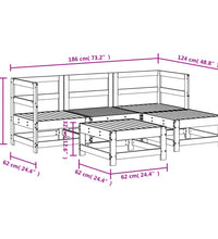 5-tlg. Garten-Lounge-Set Massivholz Kiefer