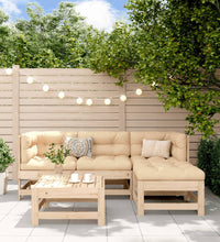 5-tlg. Garten-Lounge-Set Massivholz Kiefer