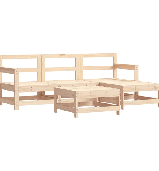 5-tlg. Garten-Lounge-Set Massivholz Kiefer