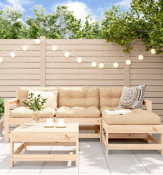 5-tlg. Garten-Lounge-Set Massivholz Kiefer