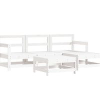 5-tlg. Garten-Lounge-Set Weiß Massivholz Kiefer