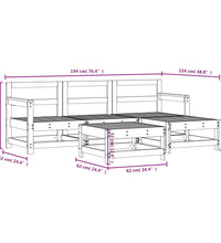 5-tlg. Garten-Lounge-Set Grau Massivholz Kiefer