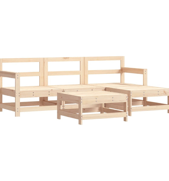 5-tlg. Garten-Lounge-Set Massivholz Kiefer